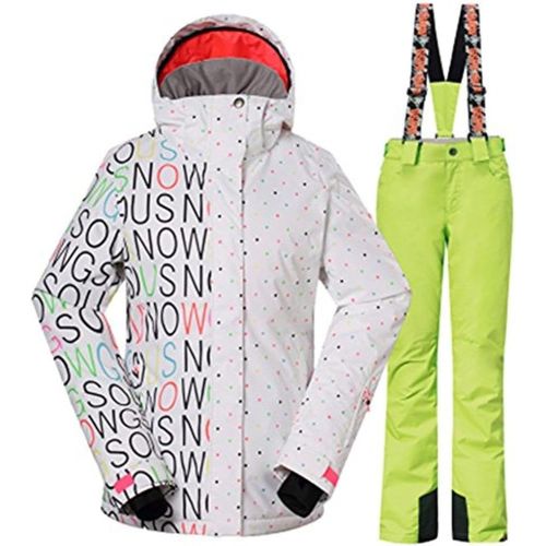  RIUIYELE Fashion Women Breathable Waterproof and Windproof Colorful Snowboard Ski Jacket Pants Set