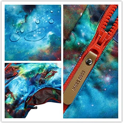  RIUIYELE Womens Fashion High Windproof Waterproof Snowsuit Colorful Printed Ski Bib Jacket and Pants