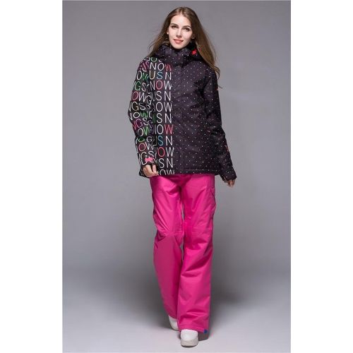  RIUIYELE Women Fashion High Windproof Waterproof Snowsuit Colorful Printed Ski Jacket