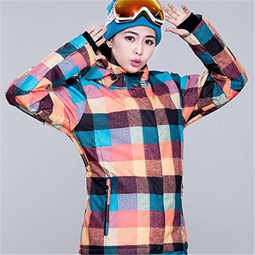  RIUIYELE Women Fashion High Windproof Waterproof Snowsuit Colorful Printed Ski Jacket