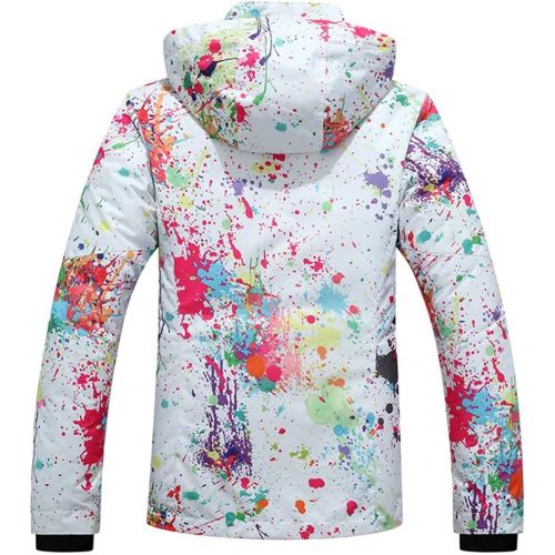  RIUIYELE Womens Fashion High Windproof Waterproof Snowsuit colorful Printed Ski Jacket Pants