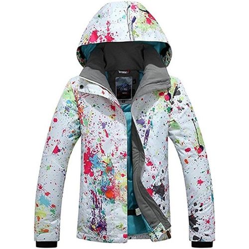  RIUIYELE Womens Fashion High Windproof Waterproof Snowsuit colorful Printed Ski Jacket Pants