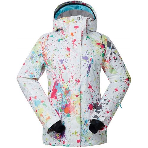  RIUIYELE Womens Fashion High Windproof Waterproof Snowsuit colorful Printed Ski Jacket Pants