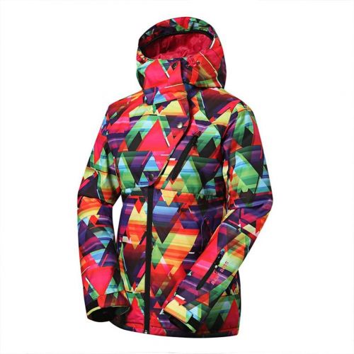  RIUIYELE Womens Ski Bib Suit Jacket Waterproof Snowboard colorful Printed Ski Jacket and Pants Set