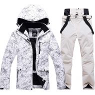 RIUIYELE Fashion Womens High Waterproof Windproof Snowboard Colorful Printed Ski Jacket and Pants