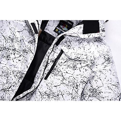  RIUIYELE Fashion Womens High Waterproof Windproof Snowboard Colorful Printed Ski Jacket and Pants