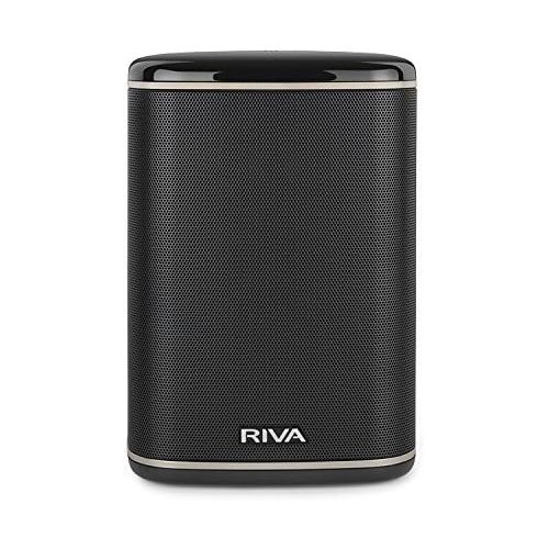  [아마존베스트]RIVA ARENA Smart Speaker Compact Wireless for Multi-Room music streaming and voice control works with Google Assistant (Black)