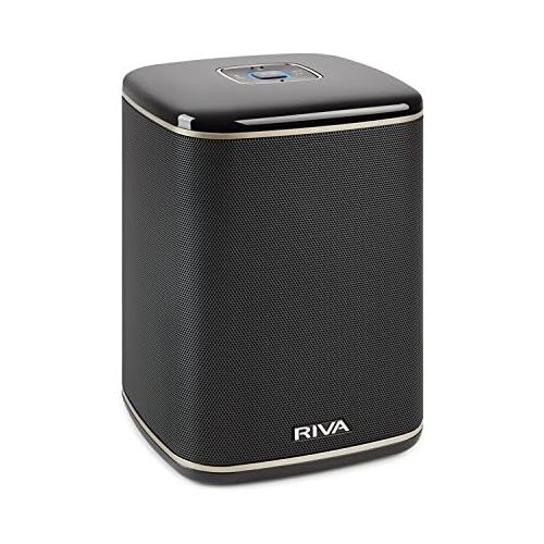  [아마존베스트]RIVA ARENA Smart Speaker Compact Wireless for Multi-Room music streaming and voice control works with Google Assistant (Black)