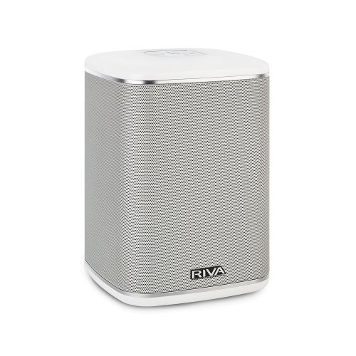  RIVA ARENA Smart Speaker Compact Wireless for Multi-Room music streaming and voice control works with Google Assistant (White)