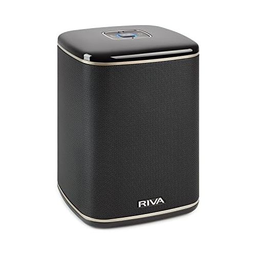  RIVA ARENA Smart Speaker Compact Wireless for Multi-Room music streaming and voice control works with Google Assistant (Black)