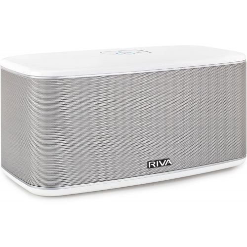  RIVA FESTIVAL Smart Speaker Mid-Size Wireless for Multi-Room music streaming and voice control works with Google Assistant (White)