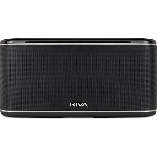  RIVA FESTIVAL Smart Speaker Mid-Size Wireless for Multi-Room music streaming and voice control works with Google Assistant (Black)