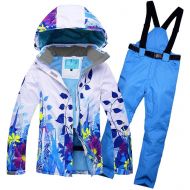 RIVIYELE Womens Waterproof Snowboard Colorful Ski Jacket and Pants Set