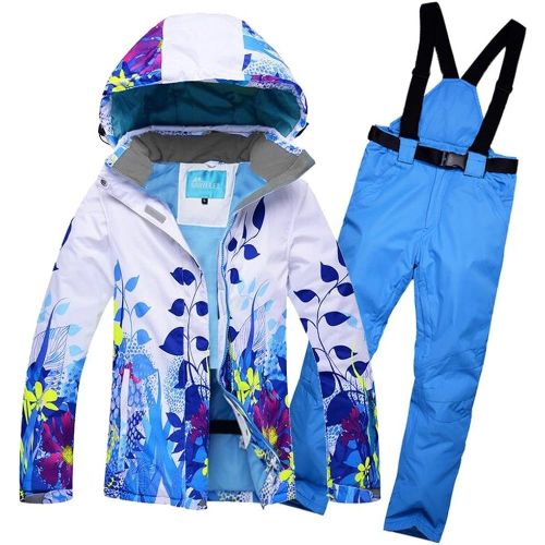  RIVIYELE Womens Waterproof Snowboard Colorful Ski Jacket and Pants Set