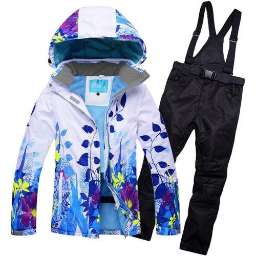  RIVIYELE Womens Waterproof Snowboard Colorful Ski Jacket and Pants Set