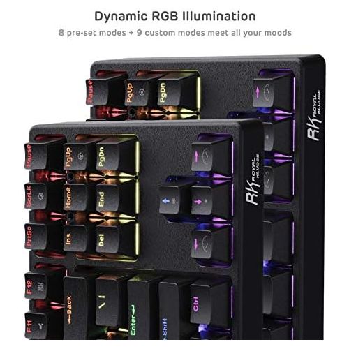  RK ROYAL KLUDGE RK87 Sink87G RGB 80% Mechanical Keyboard, Wireless 2.4G Tenkeyless Mechanical Keyboard with Programmable Software, 87 Keys, Tactile Brown Switches