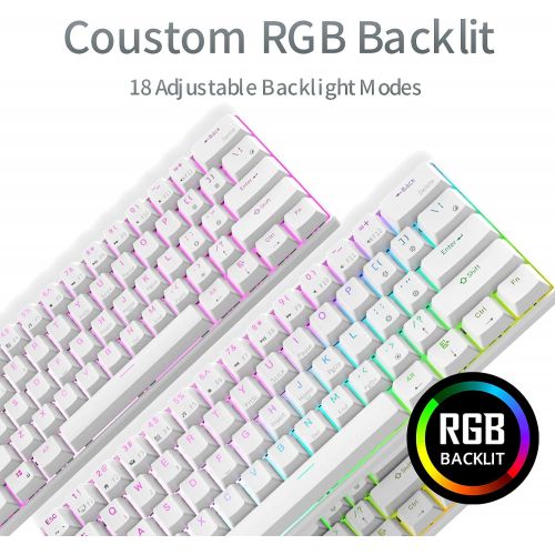  [아마존베스트]RK ROYAL KLUDGE RK61 RGB Wireless/Wired 60% Compact Mechanical Keyboard,61 Keys Bluetooth Small Portable Gaming Office Keyboard with Rechargeable Battery for Windows and Mac,Gatero