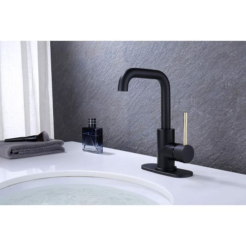  RKF Single-Handle Swivel Spout Bathroom Sink Faucet with Pop-up Drain with Overflow and Supply Hose,Bar Sink Faucet,Small Kitchen Faucet Tap,Chrome Polished,BF3501P-CP2