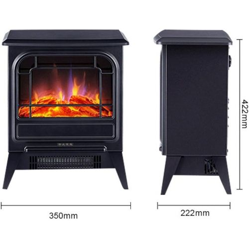  RKRCXH Electrical Fireplace 900/1800W Electric Fireplace Stove Heater,Fire Wood Flame Heater Stove Living Room Burner (Black) Electric Fireplace Stove