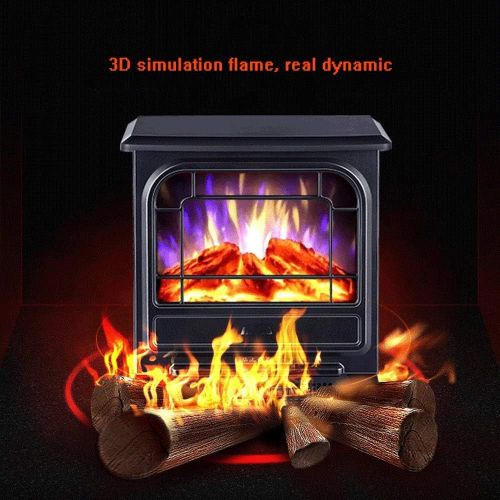  RKRCXH Electrical Fireplace 900/1800W Electric Fireplace Stove Heater,Fire Wood Flame Heater Stove Living Room Burner (Black) Electric Fireplace Stove