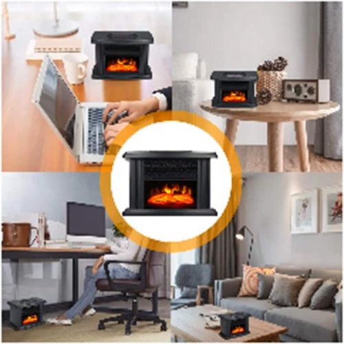  RKRCXH Electric Fireplace Freestanding Ventless Fireplace Heater with Thermostat Corner Fireplace 3D Flame Match Tempered Glass Electric Wood Stove Fireplace22.4x15.25x12cm Electri