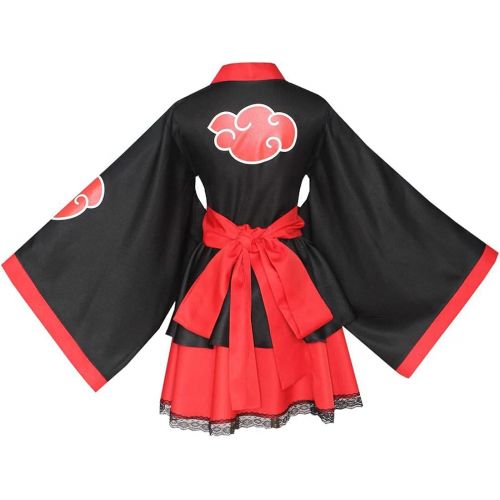  할로윈 용품RKZVPN Akatsuki Lolita Kimono Dress Naruto Anime Cosplay Costume