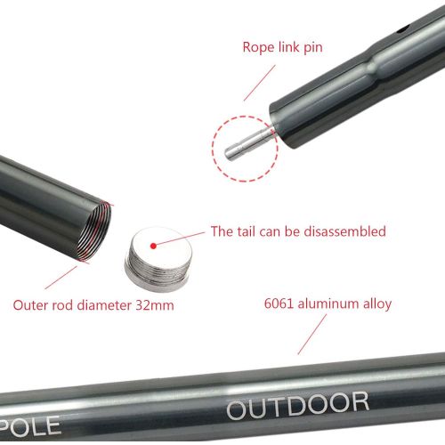  RLQ Adjustable Tarp Poles Telescoping Aluminum Rods Set of 2 for Camping,Backpacking,Hiking,Awnings,Shelters