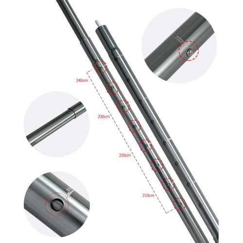  RLQ Adjustable Tarp Poles Telescoping Aluminum Rods Set of 2 for Camping,Backpacking,Hiking,Awnings,Shelters