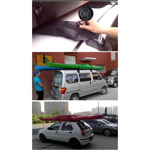  RLQ Double Self-Inflating Soft Roof Top Rack, Universal Car Soft Roof Rack Pads for Roof Bag/Kayak/Canoe/Surfboard/Snowboard, with 2 Tie Down Straps 2 PCS/Set