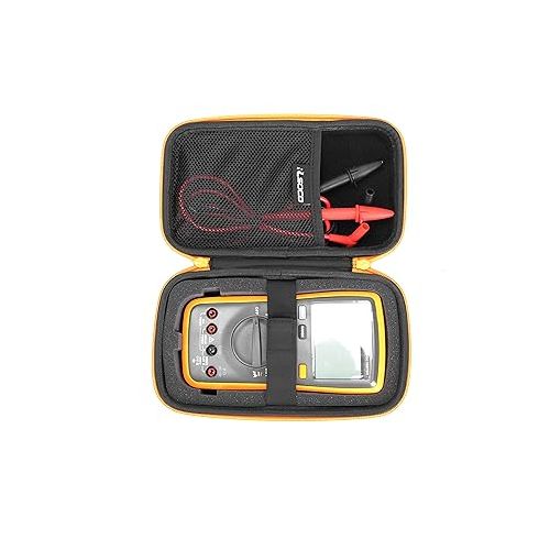  RLSOCO Carrying case for Fluke 117/115/116/114/113/177/178/179/233 Digital Multimeter & Works with Fluke 101/106/107/ F15B+F17B+F18B+ (with DIY Foam)(Yellow Zip)