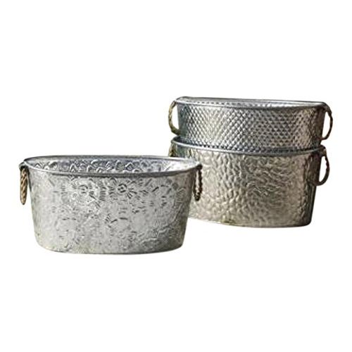  [아마존베스트]RLTBrand Oval Assorted Galvanized Tubs with Metal Handles - 1 Per Order