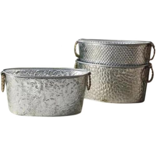  [아마존베스트]RLTBrand Oval Assorted Galvanized Tubs with Metal Handles - 1 Per Order