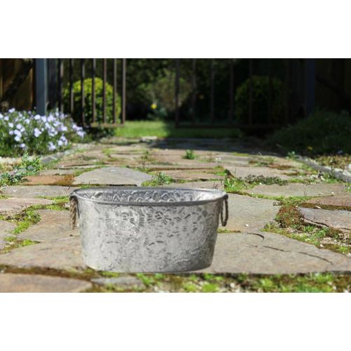  [아마존베스트]RLTBrand Oval Assorted Galvanized Tubs with Metal Handles - 1 Per Order