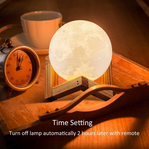  RMFSH ACED 3D Printing 4.7Inch Moon Light Lamp Baby Night Light, Dimmable Color Changing, Touch Battery Operated LED Moonlight Lamps for Bedrooms, Fathers Day Gifts, Cool Christmas Gifts