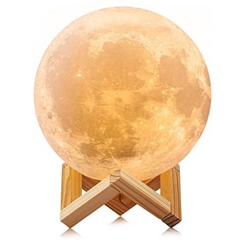  RMFSH ACED 3D Printing 4.7Inch Moon Light Lamp Baby Night Light, Dimmable Color Changing, Touch Battery Operated LED Moonlight Lamps for Bedrooms, Fathers Day Gifts, Cool Christmas Gifts