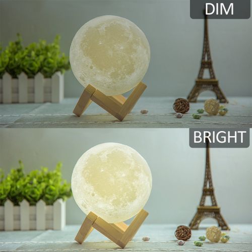  RMFSH ACED Moon Light, 3D Printing LED Moon Lamp Large, Touch Control, Ajustable Brightness, USB Recharge, Seamless Lunar Moon Night Light Lamp with Stand for Bedrooms, Mothers Day Gift,