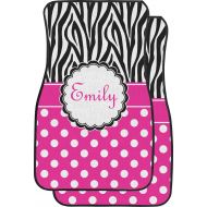 RNK Shops Zebra Print & Polka Dots Car Floor Mats (Front Seat) (Personalized)