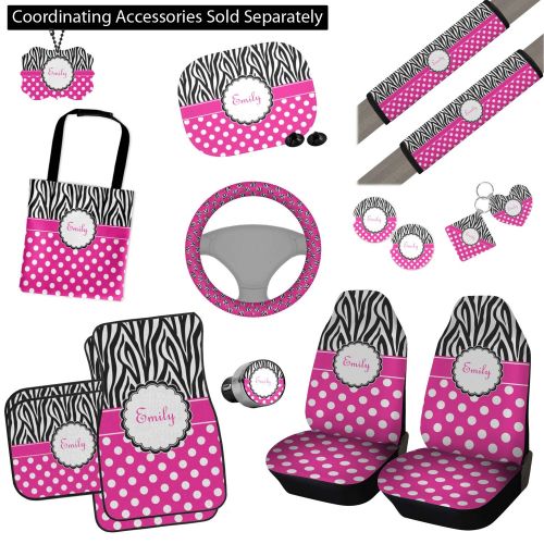  RNK Shops Zebra Print & Polka Dots Car Floor Mats (Front Seat) (Personalized)