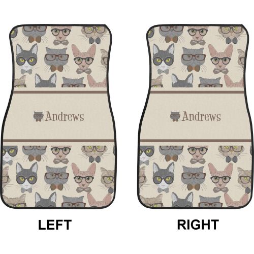  RNK Shops Hipster Cats Car Floor Mats (Front Seat) (Personalized)