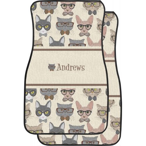  RNK Shops Hipster Cats Car Floor Mats (Front Seat) (Personalized)