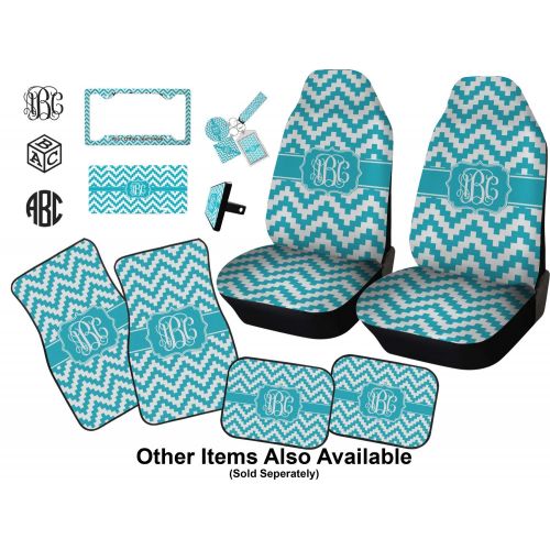  RNK Shops Pixelated Chevron Car Floor Mats Set - 2 Front & 2 Back (Personalized)