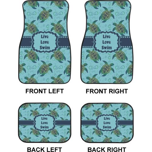  RNK Shops Sea Turtles Car Floor Mats Set - 2 Front & 2 Back (Personalized)