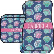 RNK Shops Preppy Sea Shells Car Floor Mats Set - 2 Front & 2 Back (Personalized)