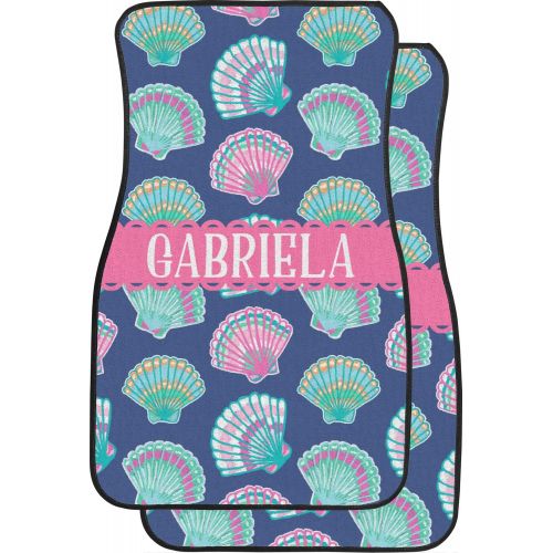  RNK Shops Preppy Sea Shells Car Floor Mats Set - 2 Front & 2 Back (Personalized)