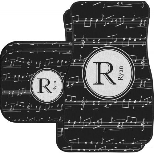  RNK Shops Musical Notes Car Floor Mats (Front Seat) (Personalized)