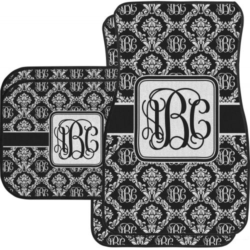  RNK Shops Monogrammed Damask Car Floor Mats Set - 2 Front & 2 Back (Personalized)