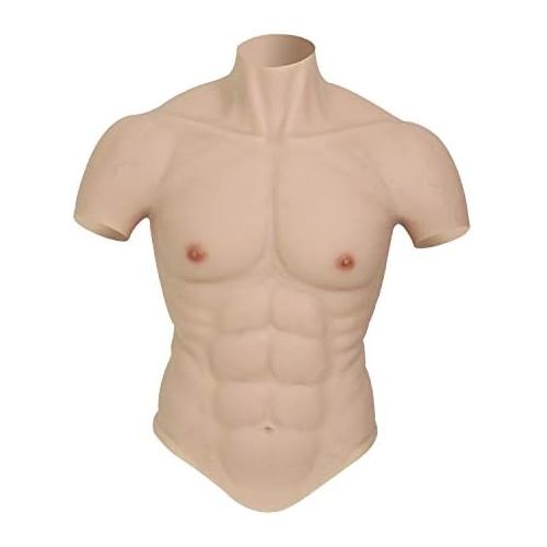  할로윈 용품ROANYER Silicone Muscle Suit Male Chest Realistic Silicone Chest Fake Muscle Belly Simulation Skin Silicone