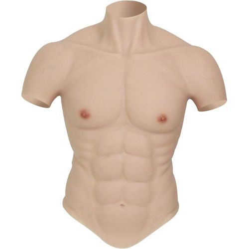  할로윈 용품ROANYER Silicone Muscle Suit Male Chest Realistic Silicone Chest Fake Muscle Belly Simulation Skin Silicone