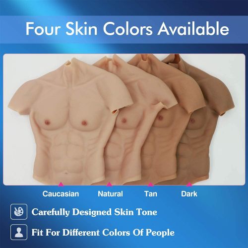  할로윈 용품ROANYER Silicone Muscle Suit Male Chest Realistic Silicone Chest Fake Muscle Belly Simulation Skin Silicone