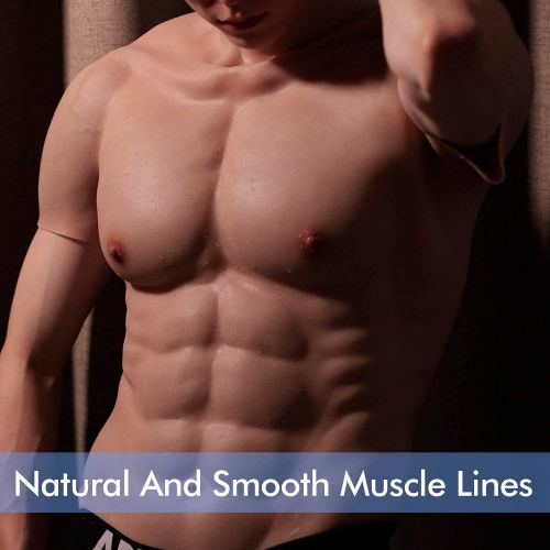  할로윈 용품ROANYER Silicone Muscle Suit Male Chest Realistic Silicone Chest Fake Muscle Belly Simulation Skin Silicone